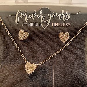 Pave Heart Earrings & Necklace Gift Set